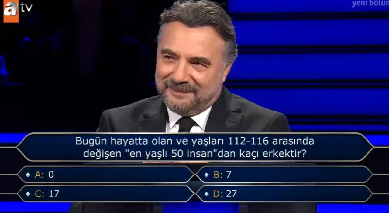 Bugün hayatta olan ve yaşları 112-116 arasında değişen "en yaşlı 50 insan"dan kaçı erkektir?