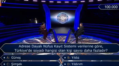 Adrese Dayalı Nüfus Kayıt Sistemi verilerine göre, Türkiye'de soyadı hangisi olan kişi sayısı daha fazladır?