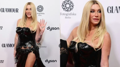 Kesha Berlin’de Kırmızı Halıda Frikik Verdi! Ayakkabı ve Elbise Kazası Sosyal Medyayı Salladı