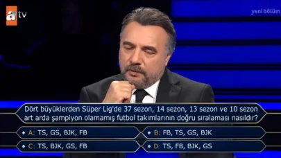 Dört büyüklerden Süper Lig’de 37 sezon, 14 sezon, 13 sezon ve 10 sezon art arda şampiyon olamamış futbol takımlarının doğru sıralaması nasıldır?