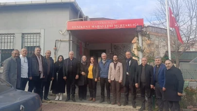 Başkan Kaya ve Öztürk’ten Muhtar Aktaş’a ziyaret