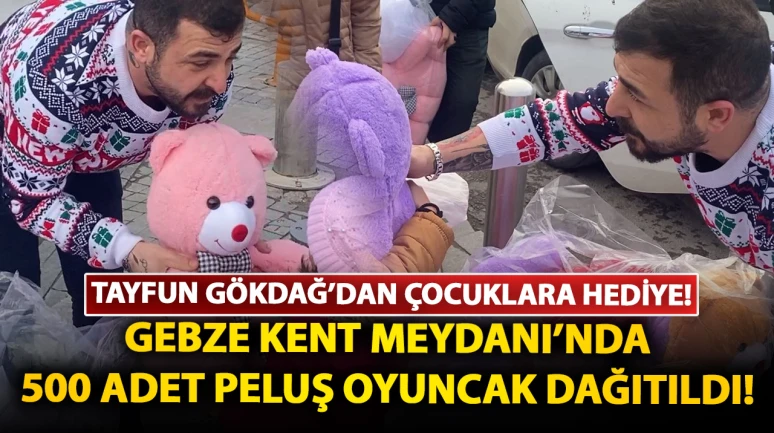 Tayfun Gökdağ'dan çocuklara yeni yıl hediyesi: Gebze Kent Meydanı'nda 500 adet peluş oyuncak dağıtıldı!